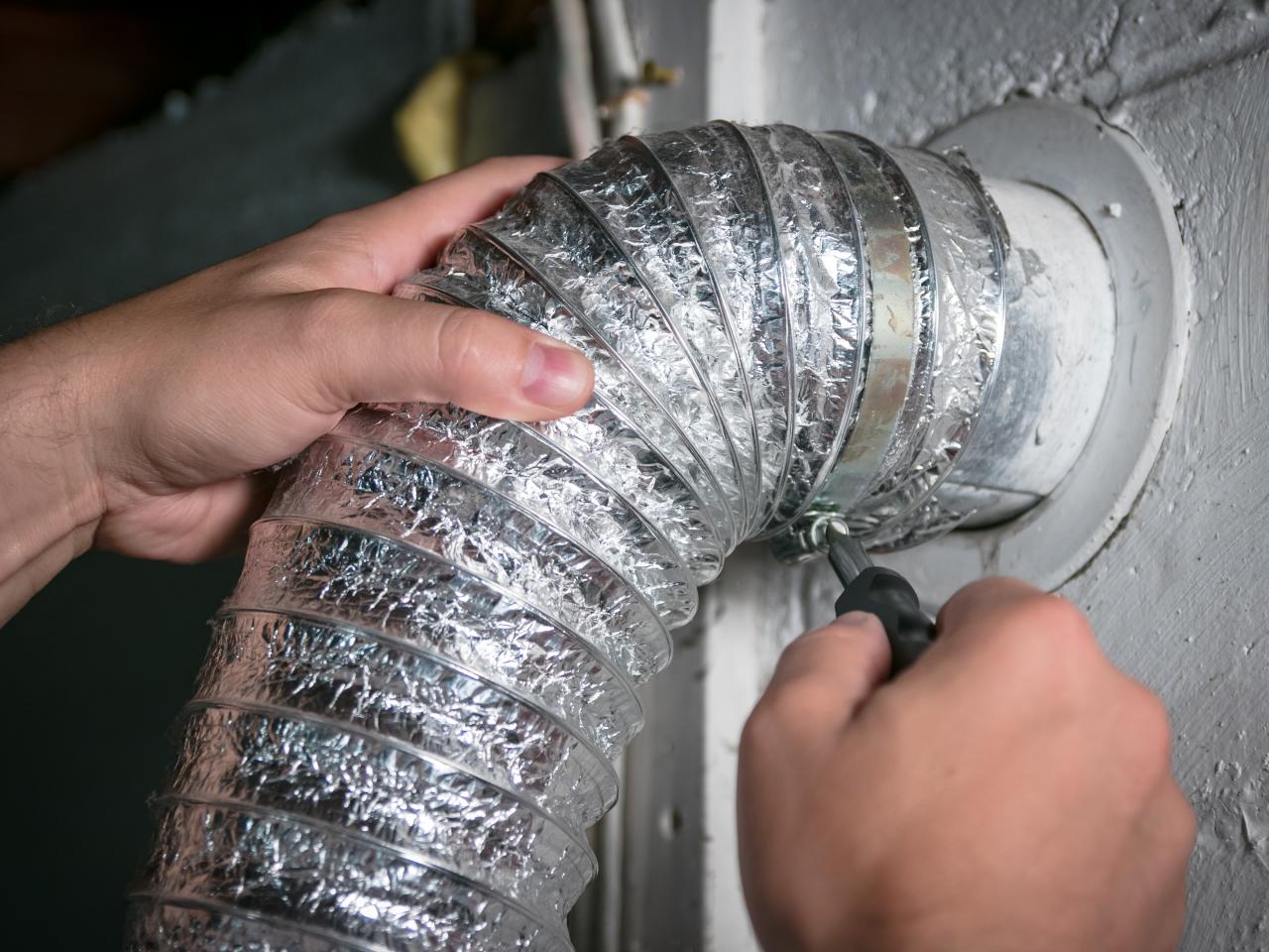 Dryer vent service in progress
